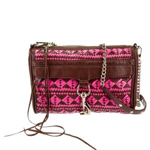 Rebecca Minkoff Pink and Brown Woven Shoulder Bag